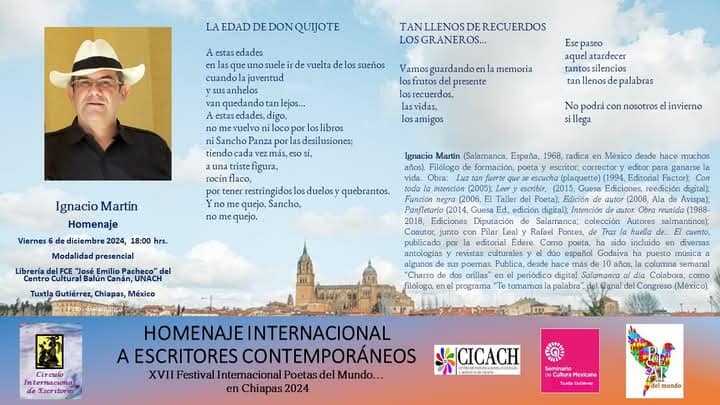 XVII Festival Internacional Poetas del Mundo en México, Chiapas 2024